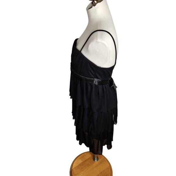 City Triangles Y2K Black Tiered Ruffled Mini‎ Dress Women's Large - Picture 7 of 12